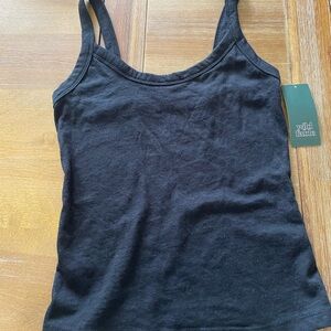 Blue Fitted Sleeveless Tank Top